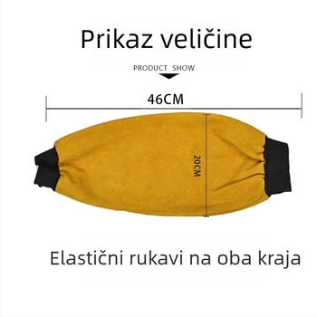 Rukavice za zavarivanje od goveđe kože s izolacijom topline, otpornosću na opekotine, habanje i plamen; podstava od goveđe kože; težina oko 0,4 kg; pogodne za elektro-zavarivanje i taljenje