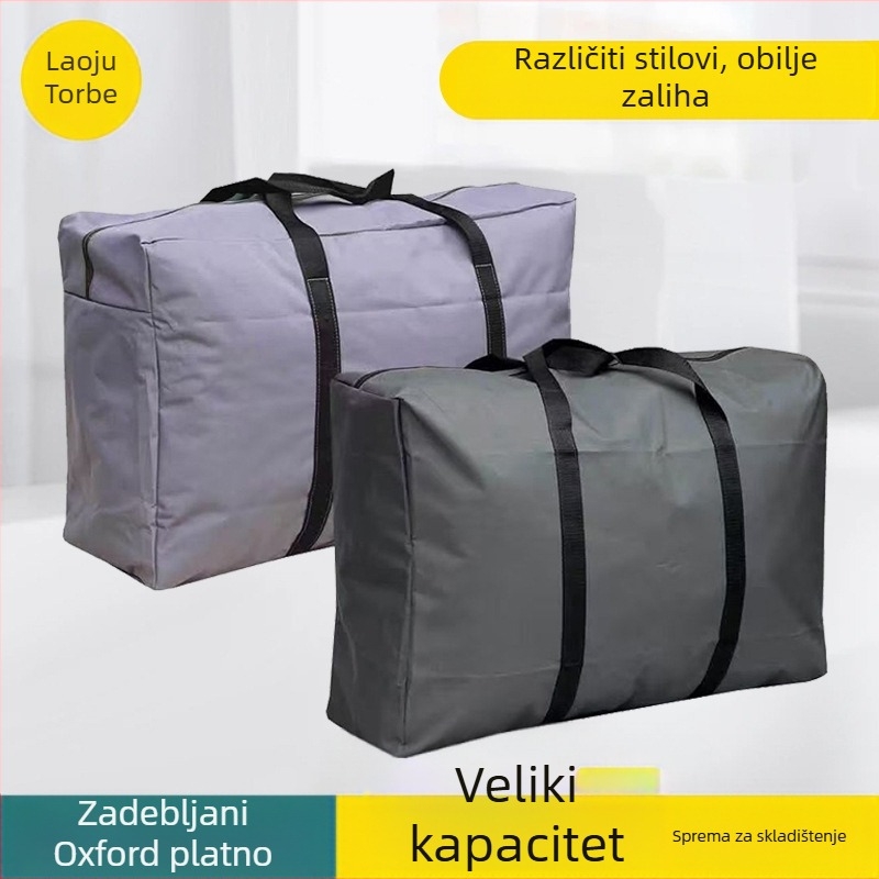 Kockasta torba za preseljenje od Oxford platna, višenamjenski organizator prtljage, velik kapacitet za putovanja i skladištenje u spavaćoj sobi