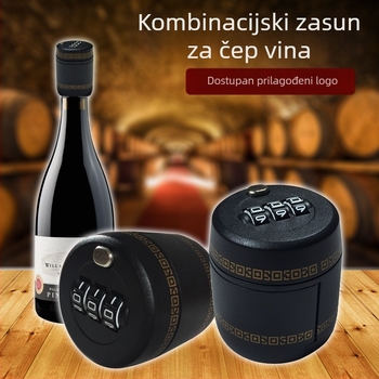 Brava za bocu vina s numeričkim kodom – PC tijelo, za čep vina, moderan minimalistički stil, mogućnost prilagodbe