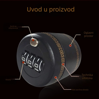 Brava za bocu vina s numeričkim kodom – PC tijelo, za čep vina, moderan minimalistički stil, mogućnost prilagodbe