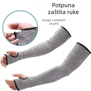 HPPE rukav protiv rezanja za podlakticu s otvorom za palac, razina otpornosti na habanje 5