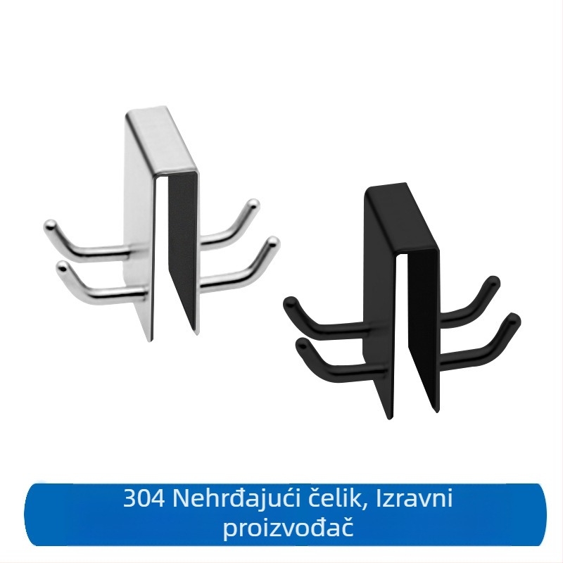 Kuka od nehrđajućeg čelika 304 za staklena vrata — kupaonski viseći kuk, moderni minimalistički stil, nosivost do 10 kg