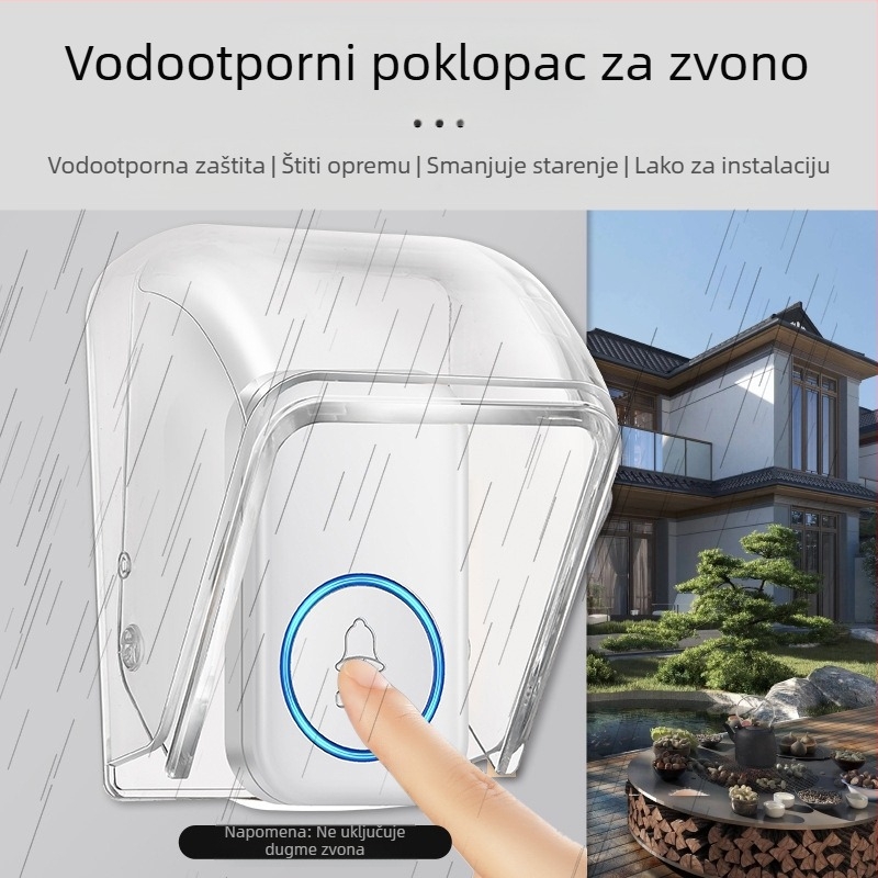 Bežični zvono za vrata s kišnim kućištem, model E10 – vanjska vodootporna kutija