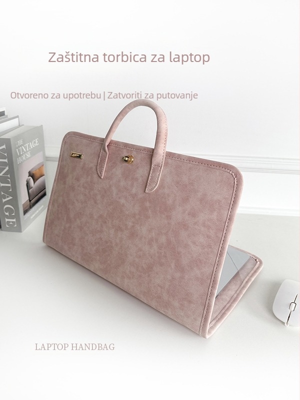 Torba za prijenosno računalo — prozračna, ultra lagana PU, jednobojni uzorak, za žene