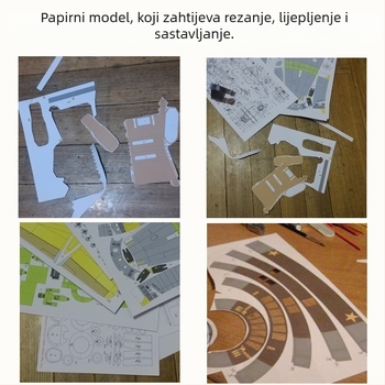 Papirnati model traktora, skala 1:32, sastavljiv, za DIY, bez električne energije