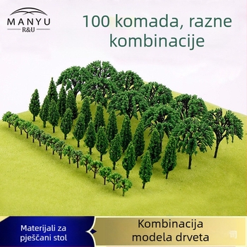 Plastični set drveća za pijesak ploču, 100 trupova, DIY šumska scena, moguć sastavljanje