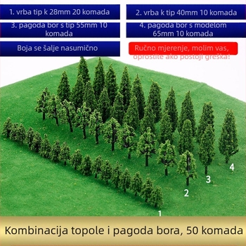 Plastični set drveća za pijesak ploču, 100 trupova, DIY šumska scena, moguć sastavljanje