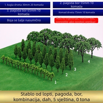 Plastični set drveća za pijesak ploču, 100 trupova, DIY šumska scena, moguć sastavljanje