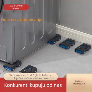 Osnovica za perilicu i hladnjak s podesivim, pomičnim nosačem, protukliznom podlogom, nehrđajući čelik, bez ugradnje, 80% novi plast