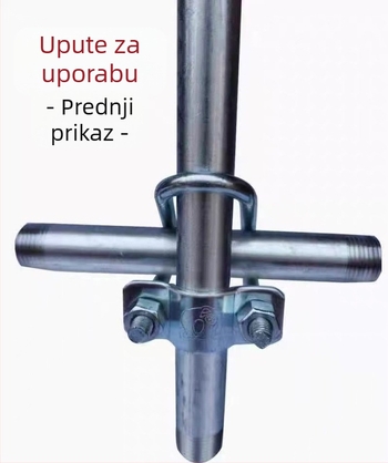 Galvanizirani dvostruki U-oblik držač cijevi, od karbonskog čelika Q235; standard GB/T 700; marka Steel is good; performanse 4.8