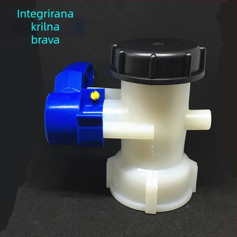 Leptir ventil IBC spremnik, DN50, otporan na kiseline i baze, plastična konstrukcija, 1–1.6 MPa