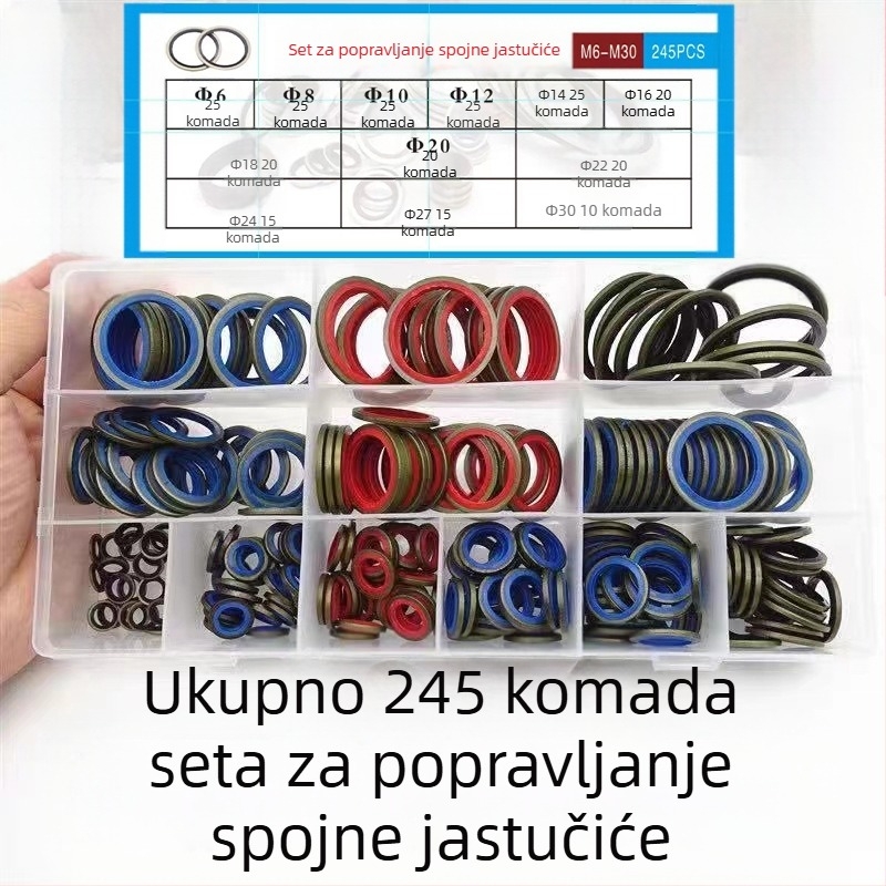 Kombinirani komplet za popravak brtvila i O-prstena za automobile, Ruixin stamping seal, model 6-163