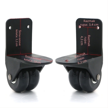 Shaper D026 plastični usmjeravajući kotači za dodatke za prtljagu – PVC jezgro, kotači s pravim kutom