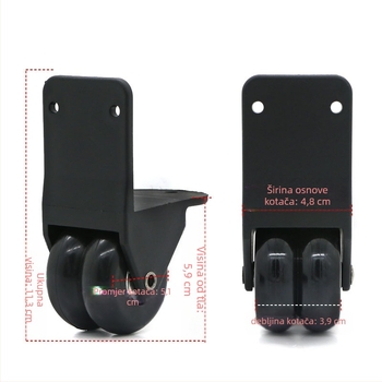 Shaper D026 plastični usmjeravajući kotači za dodatke za prtljagu – PVC jezgro, kotači s pravim kutom