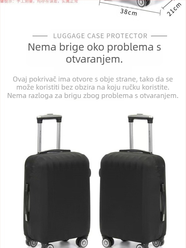 Navlaka za kufor A-Z, poliester, prozračna, antibakterijska, jednobojna, kompatibilna s ručicom vučne - Proljeće 2024