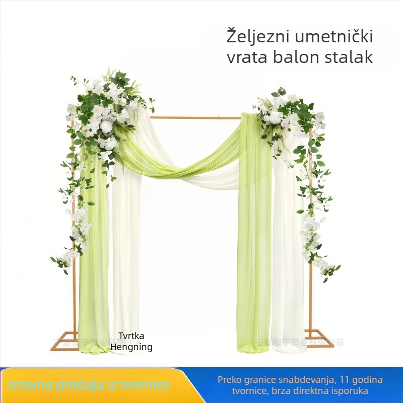 Željezni svadbeni luk za travnjak dekor, kvadratni luk, šumski stil, viseća ukrasna rekvizita, rekvizit za uređenje prostora; Materijal: Željezo; Stil: 24971170281; Kategorija: Viseće ukrase
