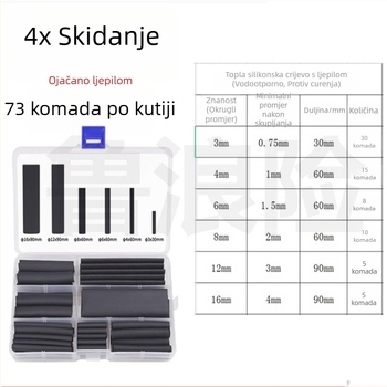 Ljepljeni toplinski cijev 4:1 za električno održavanje, cijevi za podatkovne kablove, 3x skupljanje