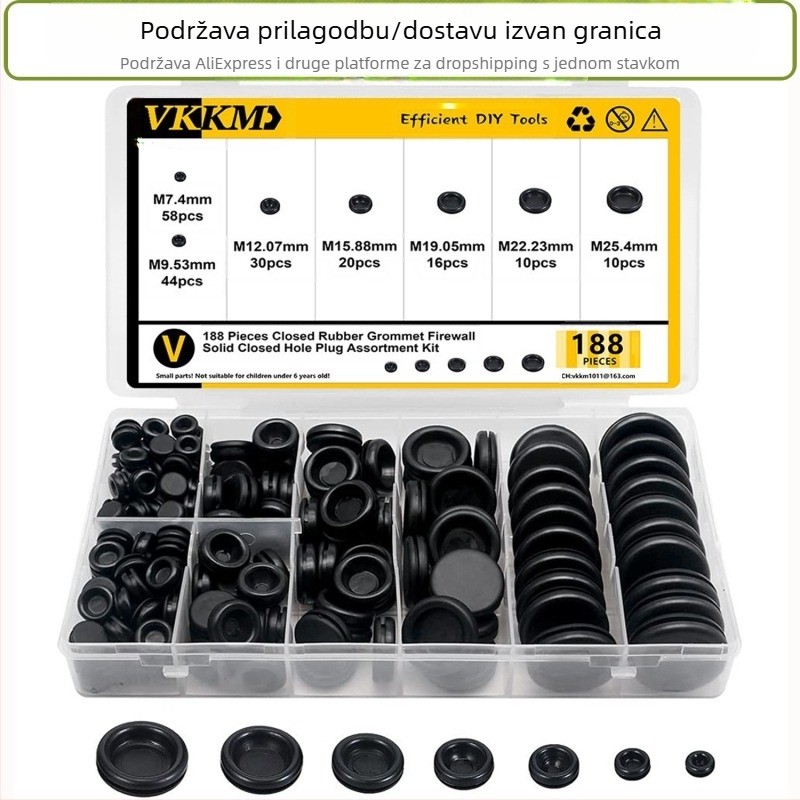 Gumeni kružni zaštitni prsten za izlaz kabela, 188P, jednostran, za otvor izlaza u električnoj kutiji