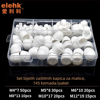 Plastične kapice za zaštitu od prašine za šesterokutne vijake, set od 145 komada, u maloj kutiji