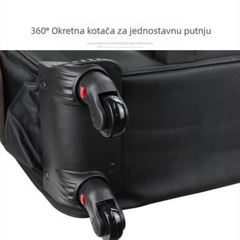 Kozmetički kovčeg na kolima s vučnom ručkom, Oxford platno, universalni kotači, zatvaranje zipom