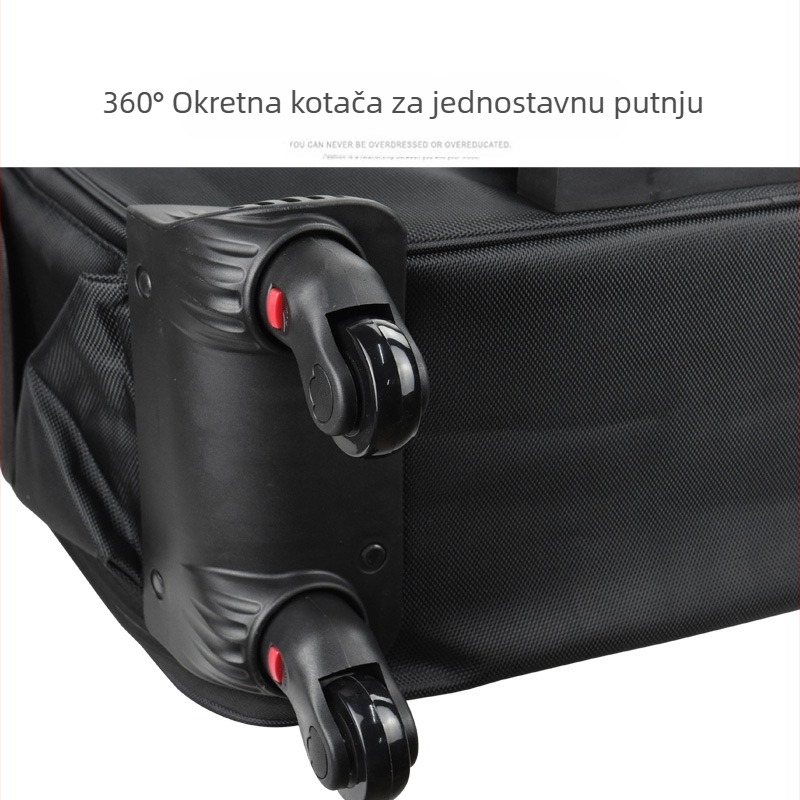 Kozmetički kovčeg na kolima s vučnom ručkom, Oxford platno, universalni kotači, zatvaranje zipom