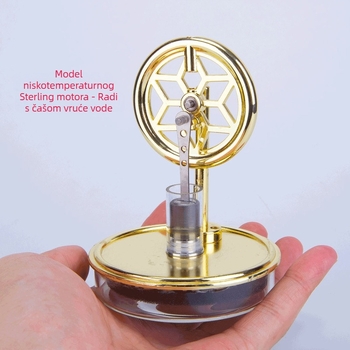 Model Stirlingovog motora niske temperature – metalna igračka za uzrast 7–14 godina