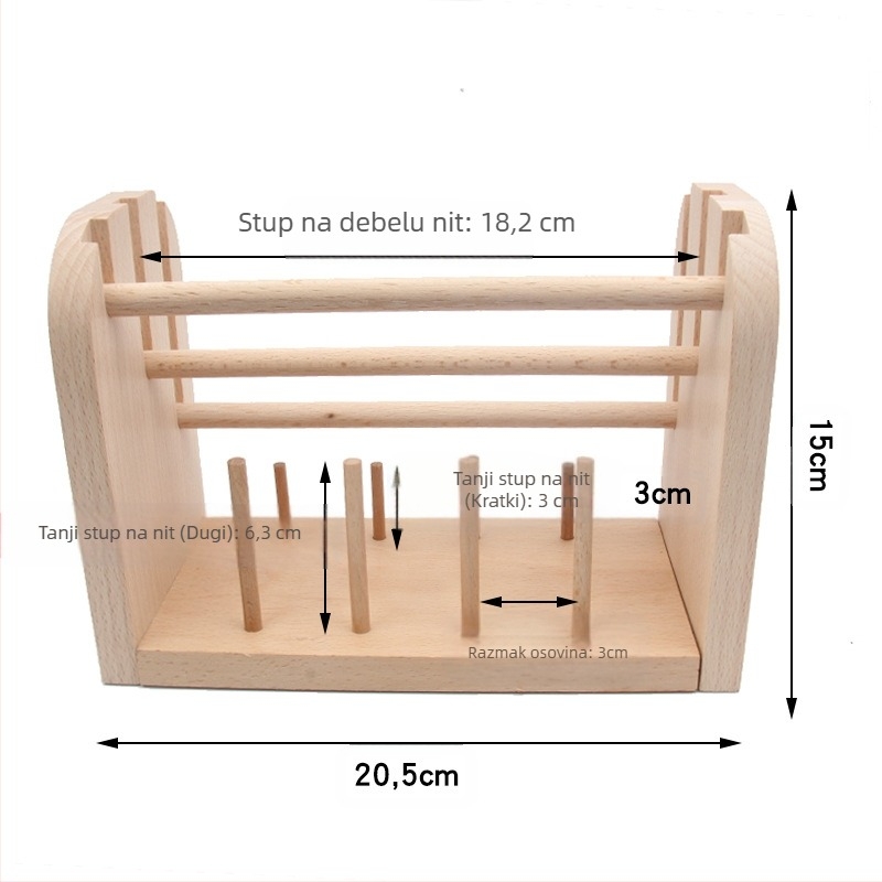 Drvena okvir za bobine za šivanje, 11-osi okvir, polica alata za šivanje (Materijal: Beech; CT: Drugi CT; Stil: DIY)