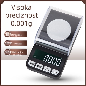 CX-188A nakit elektronička vaga — preciznost 0.001 g, raspon mjerenja 0.005–100 g, elektronička vaga, napajanje USB/AAA