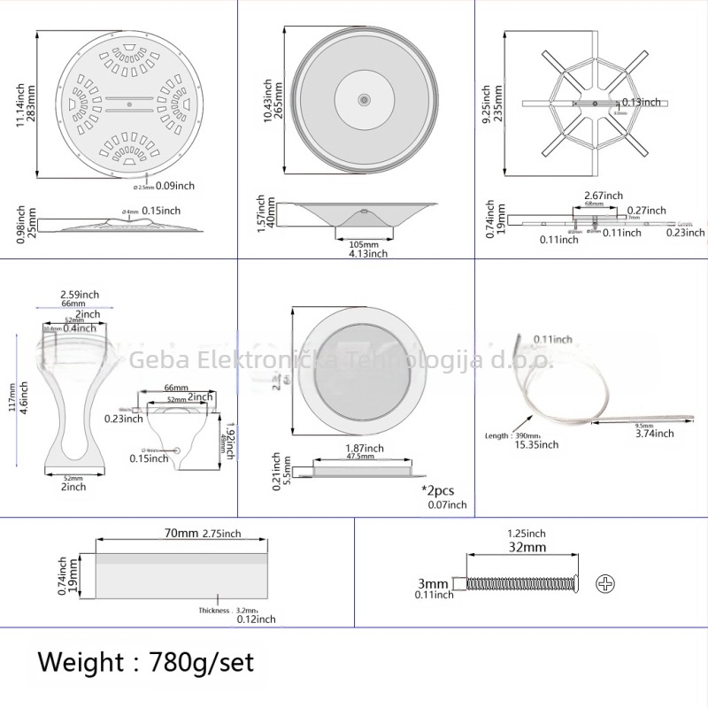 Klavirski dodaci – metalni • model F15 • pakiranje: plastična vrećica