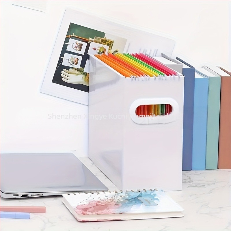 Kožna kutija za pohranu dokumenata i knjiga za stolno korištenje, model H376, prilagodljiva, s ispisanim logotipom