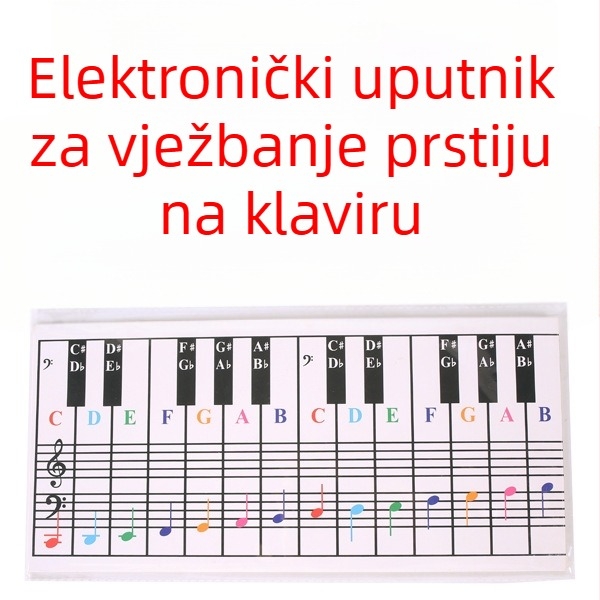 Kartica za vježbanje prstiju na klavirskoj tipkovnici - PKC-0403, papir s premazom, pakiranje u plastičnu vrećicu, brend Chuan mei