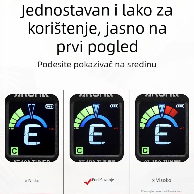 Arnold AT-10A Elektronički tuner za gitare, violinu i ukulele
