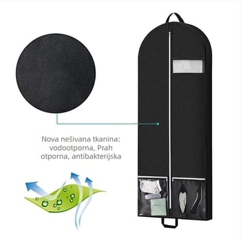 Prozračna torba za odjeću od netkanog materijala s dva džepa – zaštita od prašine i vlage, pogodna za putovanja i kućnu upotrebu