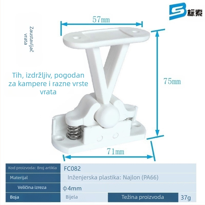 Bonso FC082 T-tipu ojačana najlon klipsa za vrata i prozore RV