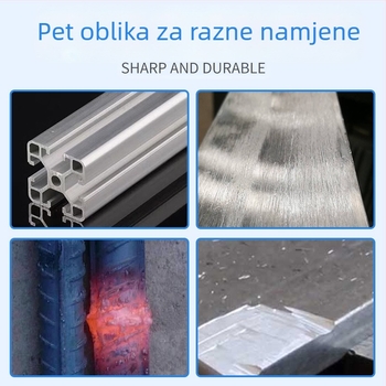 Drveni rotacijski fajl set s šesterokutnom držačem, karbonska čelika, Hongtai 00000, 5 komada