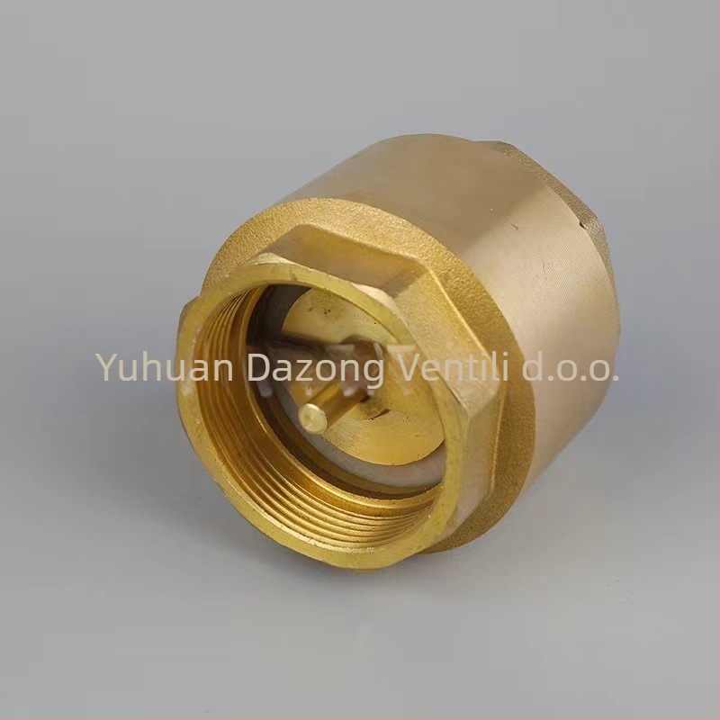 Horizontalni bakreni provjerni ventil s oprugom, za vodovod, jednostrani protok, hidrauličko upravljanje