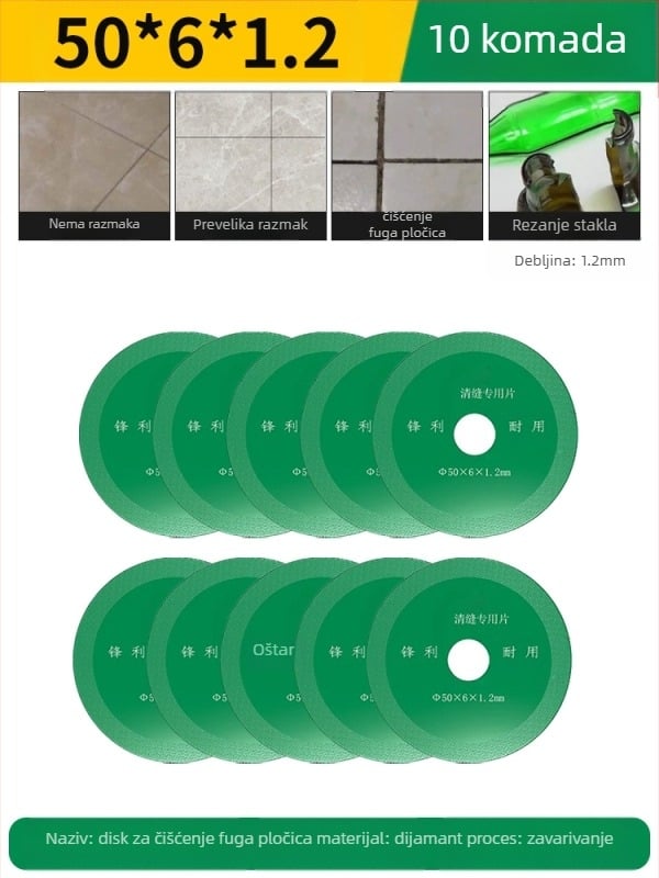 Spajani dijamantni rezni disk za električnu bušilicu, za mramor, keramiku i jade; uklanjanje fuge i čišćenje fuge