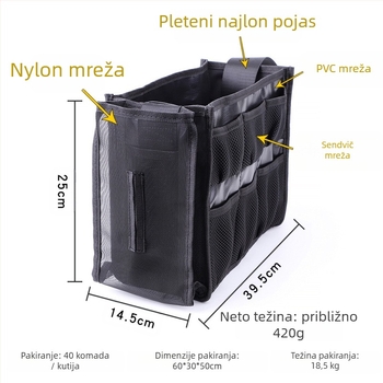 Profesionalna torbica za šminku za ekipu s pojasom, otporna na mrlje, izuzetno velika kapaciteta; Neto sadržaj: 300