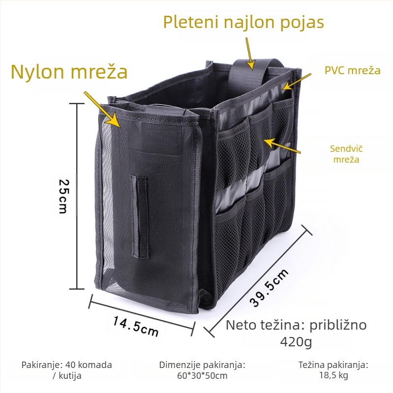Profesionalna torbica za šminku za ekipu s pojasom, otporna na mrlje, izuzetno velika kapaciteta; Neto sadržaj: 300