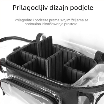 Prozirna PVC torbica za kozmetiku, vodootporna, antibakterijska, s odjeljkom za mokro i suho