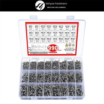 990 komada samoreznog vijka s križnom glavom i utorom, od nehrđajućeg čelika 304 GB845/GB846