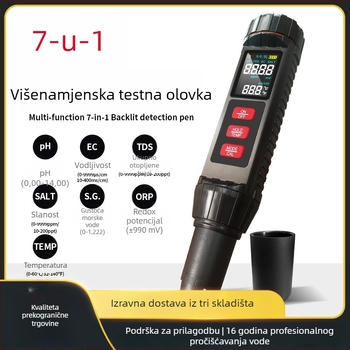7-u-1 prenosni analizator kvalitete vode, visokoprecizan, mjeri EC, TDS, pH, ORP i temperaturu