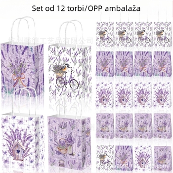 Papirna vrećica za darove s UV tiskom, oblik ručne torbe, kraft papir 120 g, ambalaža za festival