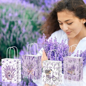 Papirna vrećica za darove s UV tiskom, oblik ručne torbe, kraft papir 120 g, ambalaža za festival