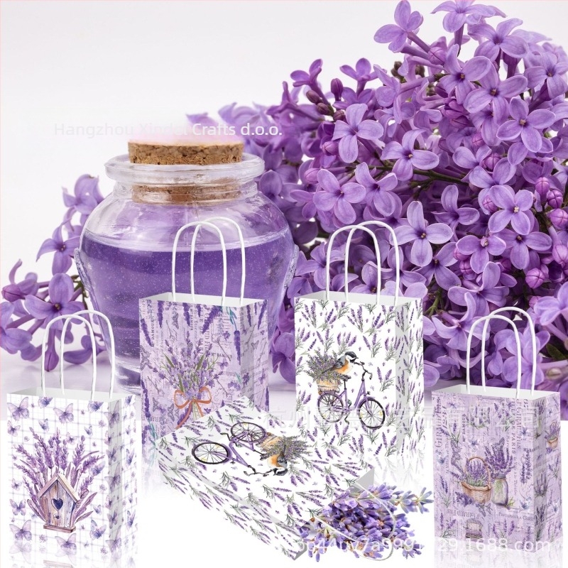 Papirna vrećica za darove s UV tiskom, oblik ručne torbe, kraft papir 120 g, ambalaža za festival