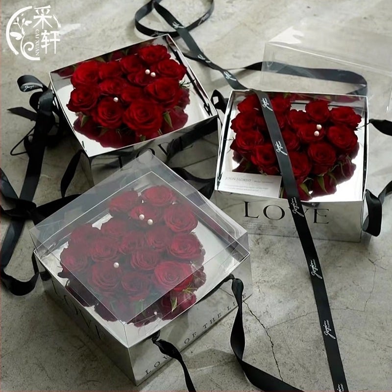 Sklopiva kutija za poklon s ogledalom za cvijeće, od papira