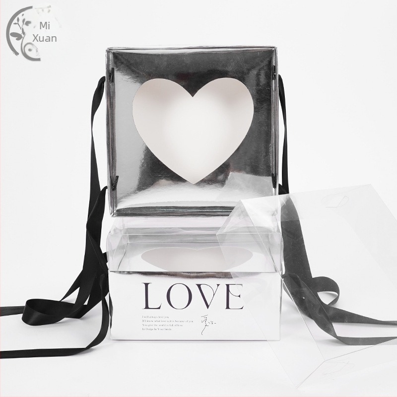 Sklopiva kutija za poklon s ogledalom za cvijeće, od papira