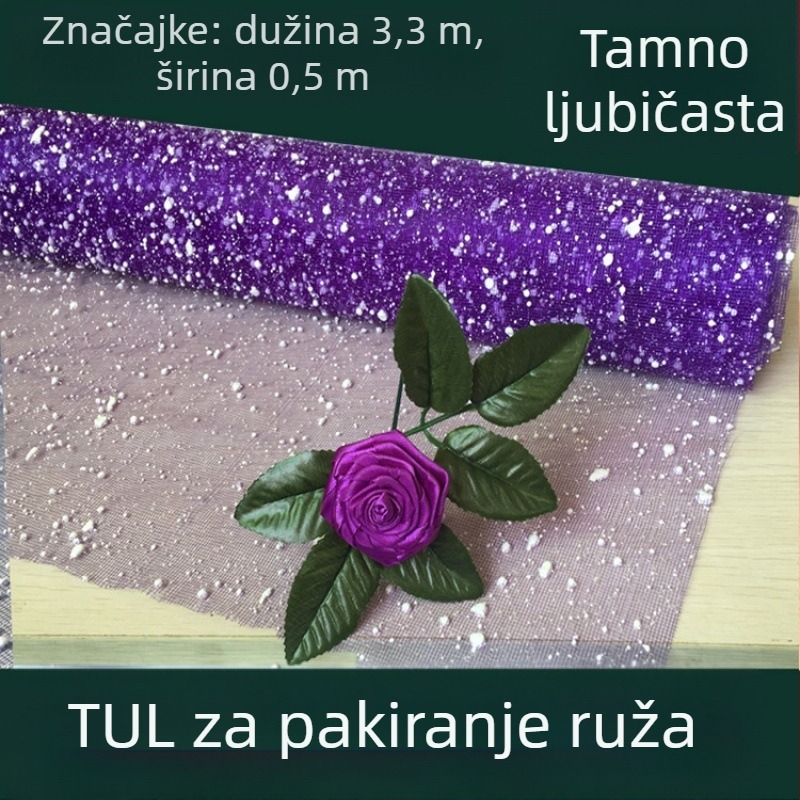 Materijal za pakiranje buketa s pjenastom snježnom niti, svila cvijeće, snježna gaz, proces 3488641, za vjenčanja i kućnu dekoraciju