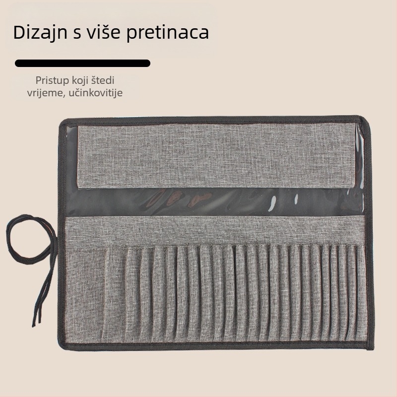Poliester rolna torba za četke za 24 četkice – za uljne, gouache i akvarelne četke