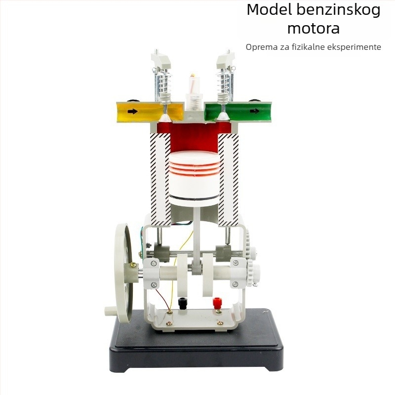 Model benzinskog i dizelskog motora – četverotaktni model motora s unutarnjim izgaranjem za nastavu fizike u osnovnoj i srednjoj školi, metalna konstrukcija, 20 komada u kutiji.